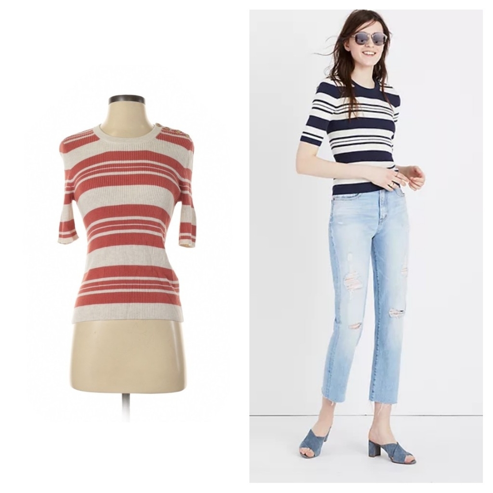 NWT Ribbed Sweater Top in Stripe